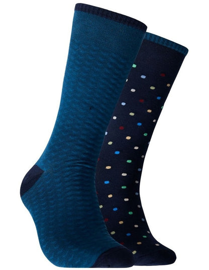 2 Pack Dot Fine Knit Cotton Socks