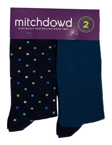 2 Pack Dot Fine Knit Cotton Socks