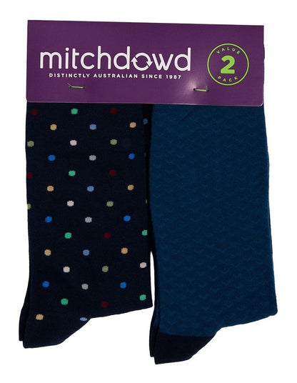 2 Pack Dot Fine Knit Cotton Socks