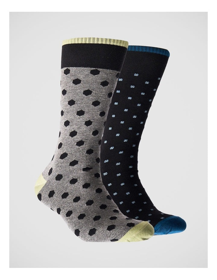 Mitchdowd Mens Hexo Fine Knit Business Socks 2 Pack