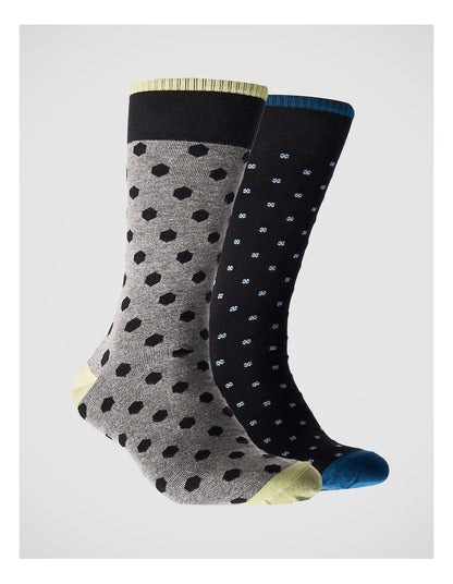 Mitchdowd Mens Hexo Fine Knit Business Socks 2 Pack