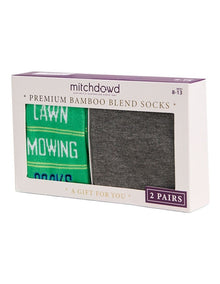 2 Pack Lawn Man Bamboo Boxed Socks