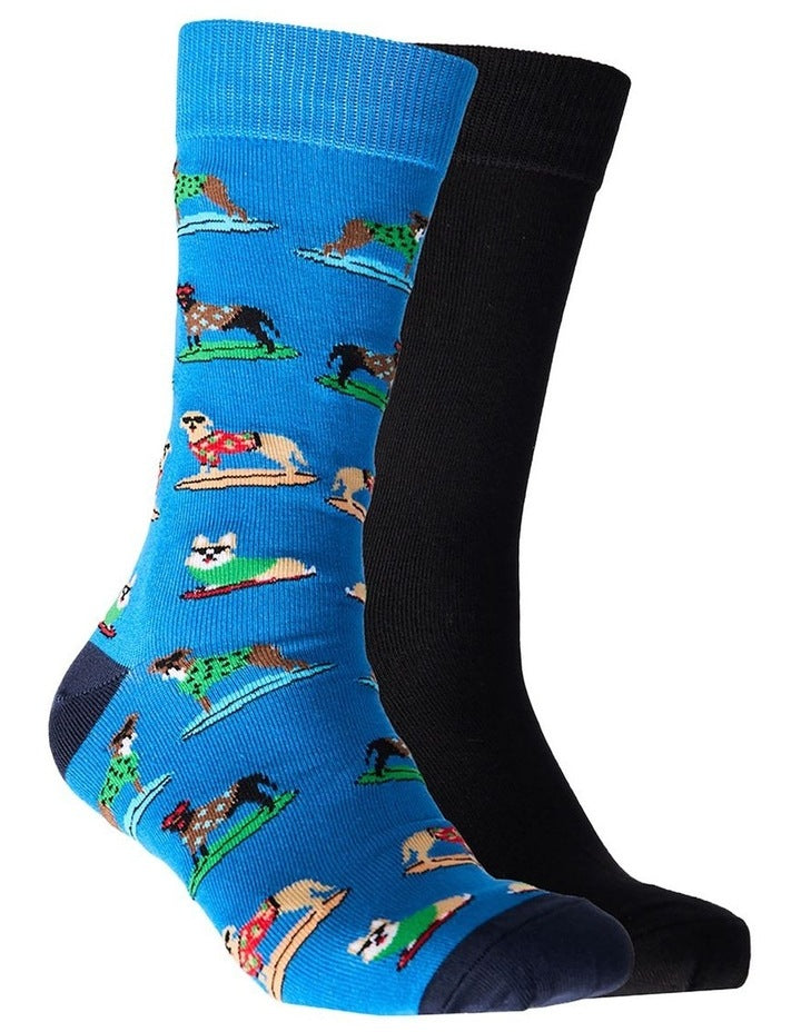 Mitchdowd Mens Dog Surf Bamboo Socks 2 Pack