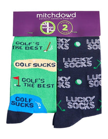 Mitchdowd Mens Lucky Golf Bamboo Socks 2 Pack
