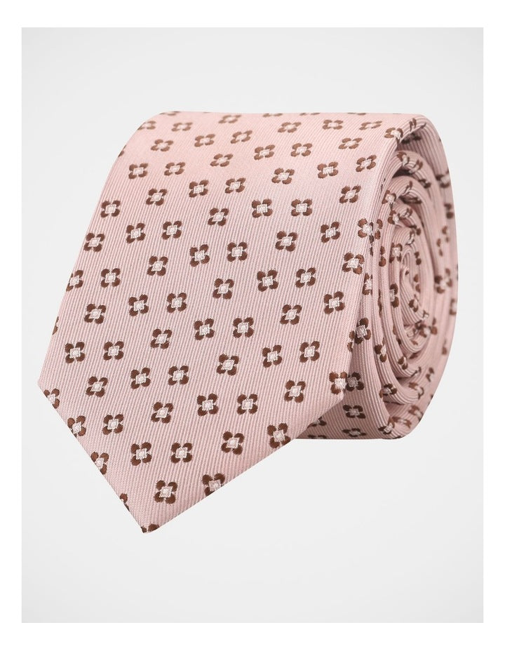 Floral Patterned Tie in Blush