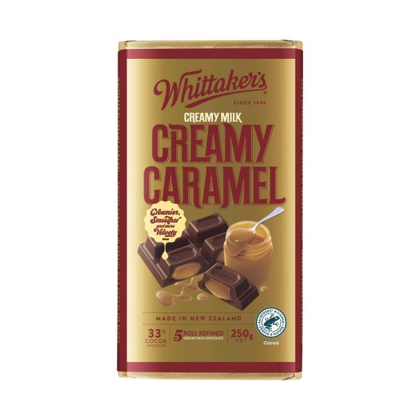 WHITTAKER'S BLOCK CHOCOLATE MILK CREAMY CARAMEL 250G