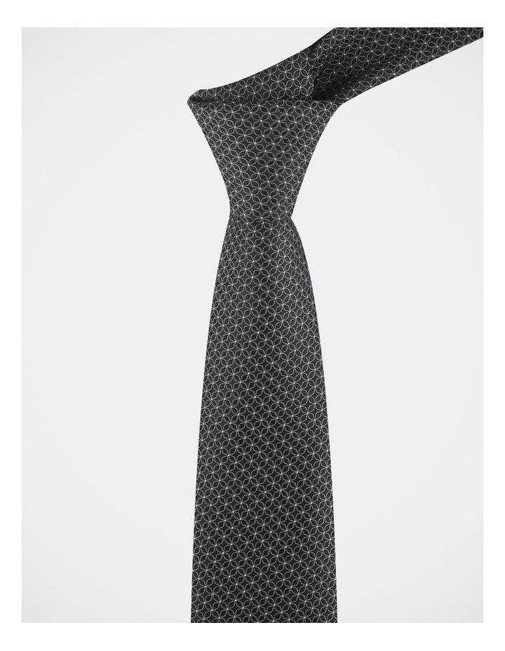 Tie Set With Tie Bar 2 Pack in Black and Grey