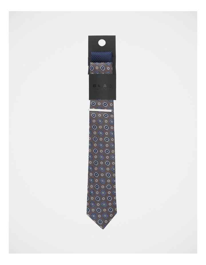 Tie Set With Tie Bar 2 Pack in Deep Khaki and Blue