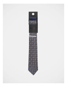 Tie Set With Tie Bar 2 Pack in Deep Khaki and Blue