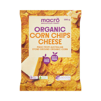 Macro Organic Corn Chips Cheese 200g