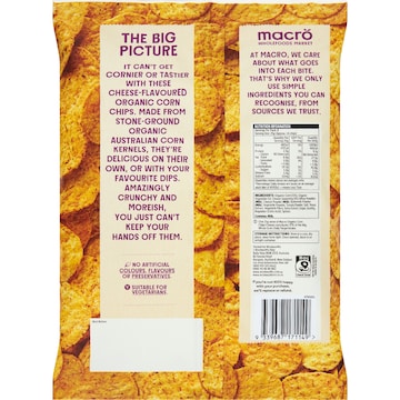 Macro Organic Corn Chips Cheese 200g