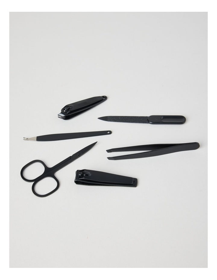Six Piece Grooming Set in Black