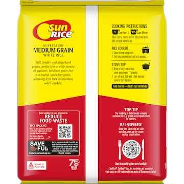Sunrice Australian White Rice Medium Grain 2kg