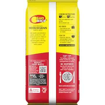 Sunrice Australian White Rice Medium Grain 1kg