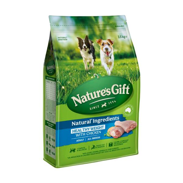 NATURE'S GIFT SUSTAIN HEALTHY WEIGHT JUST NATURAL DRY DOG FOOD CHICKEN 2.5 KG