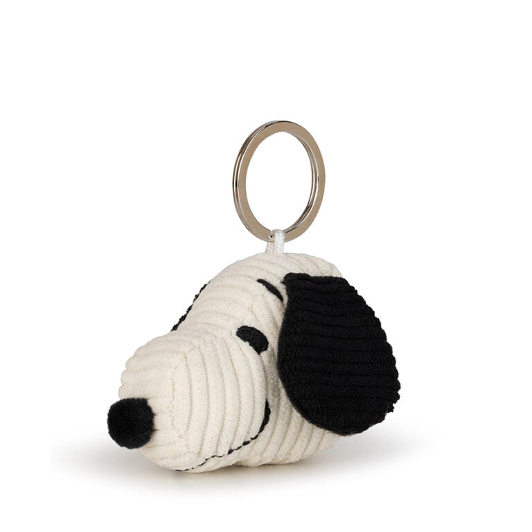 Peanuts Snoopy Keychain Head (ECO) Corduroy Cream 4.5cm - New Version
