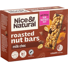 Nice & Natural Roasted Nut Bars Milk Choc 6 pack
