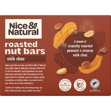 Nice & Natural Roasted Nut Bars Milk Choc 6 pack