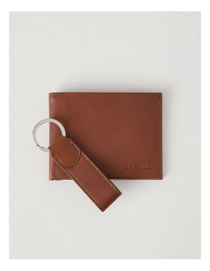 WALLET & KEY FOB  GIFT DARK TAN