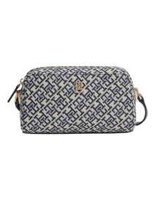 TH Monogram Jacquard Crossbody Camera Bag in Navy Monogram