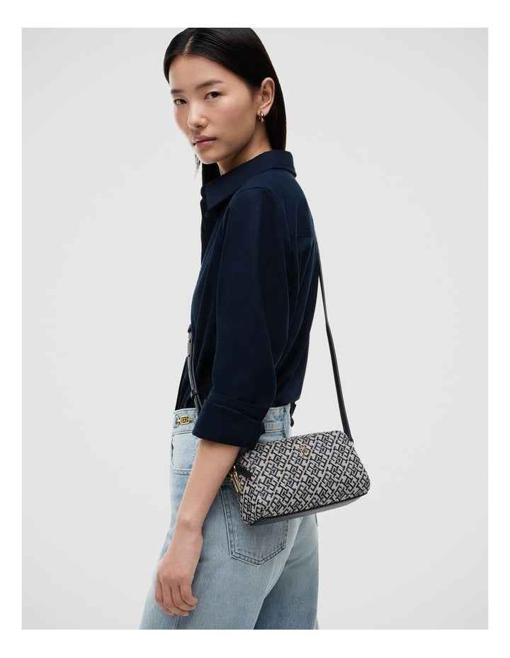 TH Monogram Jacquard Crossbody Camera Bag in Navy Monogram
