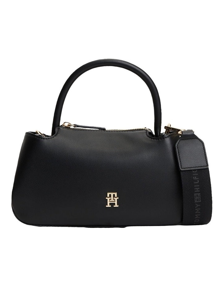 TH Monogram Repeat Logo Satchel in Black
