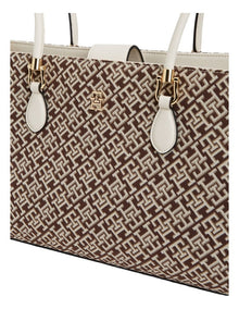 Grace Jacquard Satchel Bag in Beige
