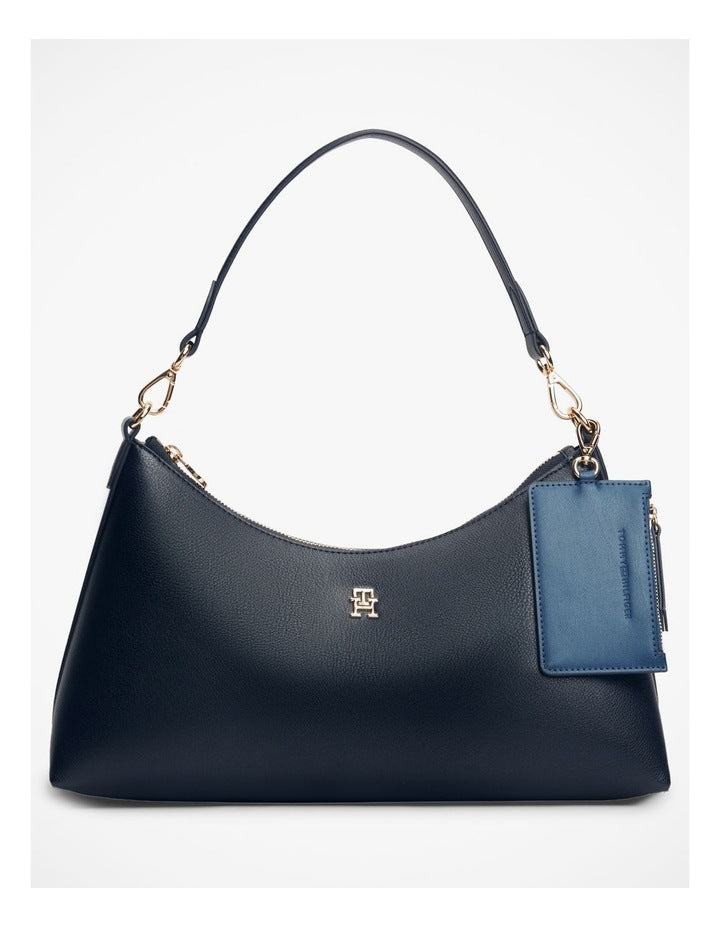 Hilfiger Icon Pebble Grain Shoulder Bag in Navy