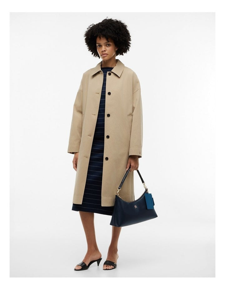 Hilfiger Icon Pebble Grain Shoulder Bag in Navy