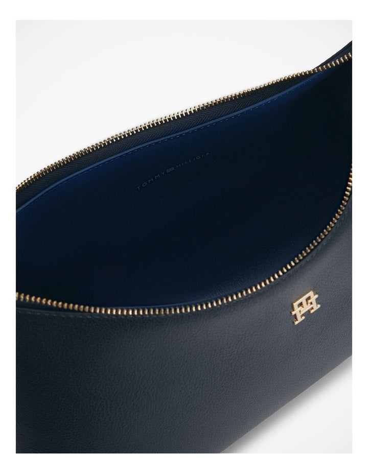 Hilfiger Icon Pebble Grain Shoulder Bag in Navy