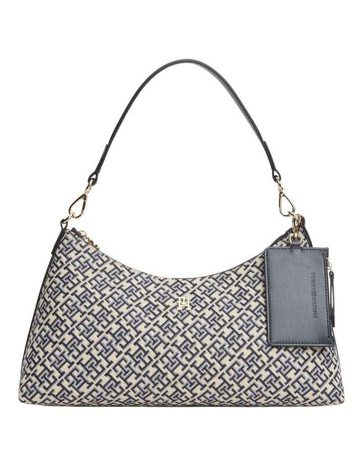 Hilfiger Icon Jacquard Shoulder Bag in Navy Monogram