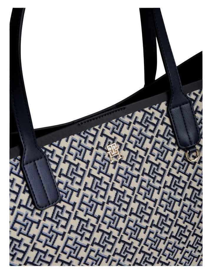 Hilfiger Icon TH Monogram Jacquard Tote Bag in Navy Monogram