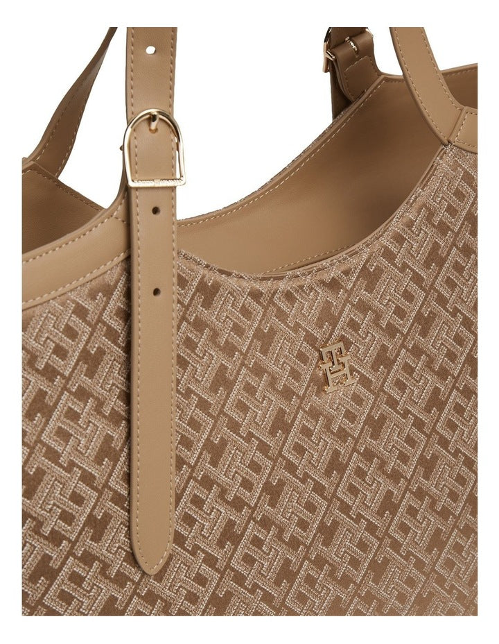 Jacquard Tote Bag in Brown