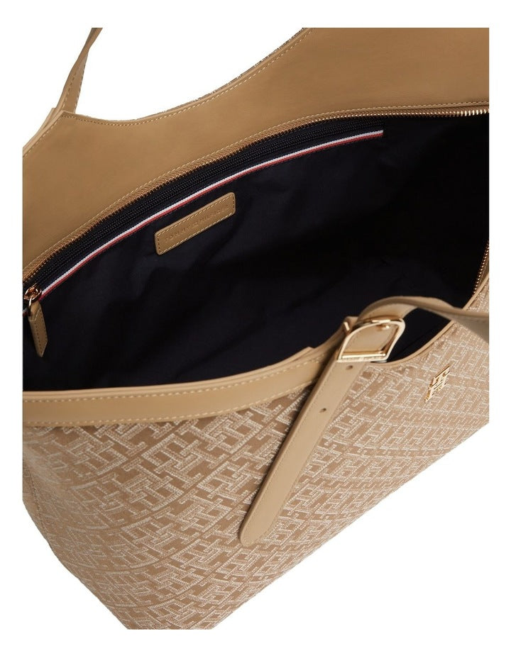 Jacquard Tote Bag in Brown
