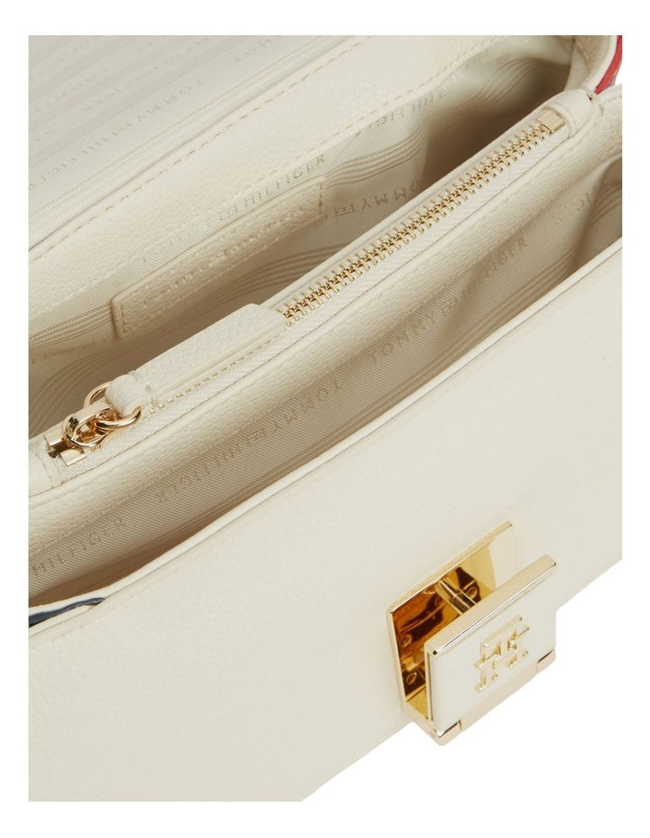 Global Stripe TH Monogram Crossbody Bag in Cream