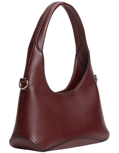 TH Monogram Plaque Crossbody Hobo Bag in Red