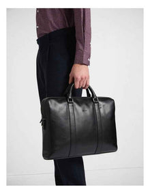 Colin Leather Briefcase in Black
