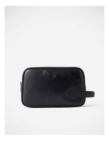 Ruben Leather Washbag in Black