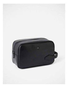 Ruben Leather Washbag in Black