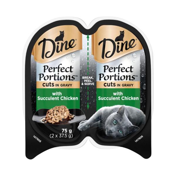 DINE PERFECT PORTIONS CUTS IN GRAVY WITH SUCCULENT CHICKEN CAT FOOD 75G