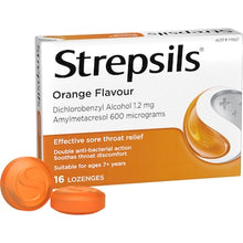 Strepsils Double Antibacterial Soothing Sore Throat Lozenges Orange 16 pack