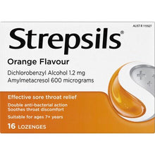 Strepsils Double Antibacterial Soothing Sore Throat Lozenges Orange 16 pack