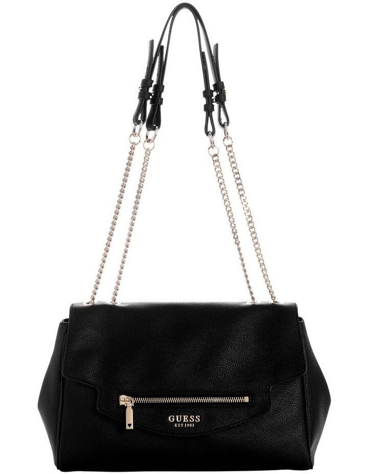 Antonia Convertible Crossbody Flap Bag in Black