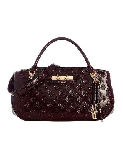 Carmella Satchel Bag in Burgundy Logo