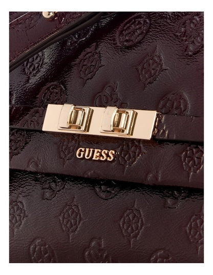 Carmella Satchel Bag in Burgundy Logo