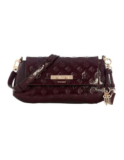 Carmella Crossbody Flap Bag in Burgundy Logo