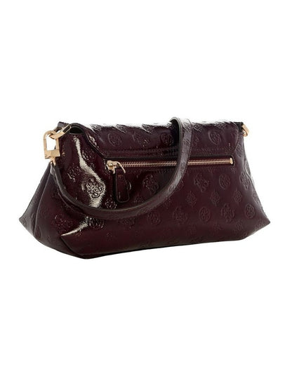 Carmella Crossbody Flap Bag in Burgundy Logo