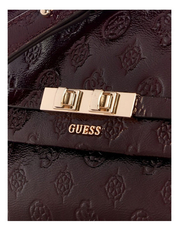 Carmella Crossbody Flap Bag in Burgundy Logo