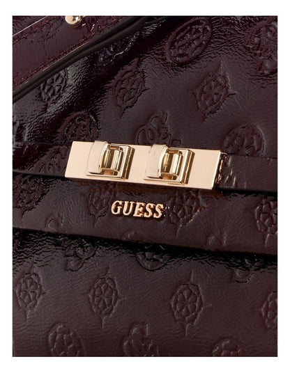 Carmella Crossbody Flap Bag in Burgundy Logo