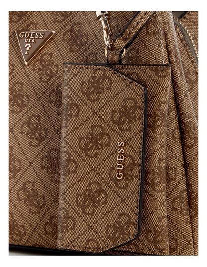 Lorella Logo Small Girlfriend Tote Bag in Latte Logo